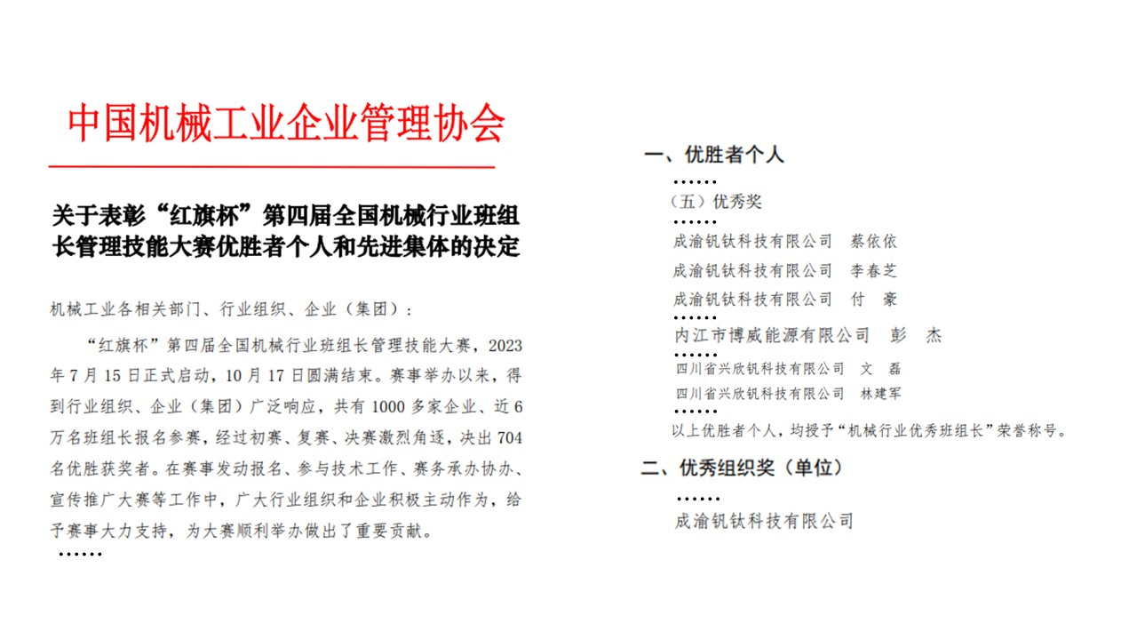 喜訊！釩鈦科技再獲7項國家級榮譽(yù)